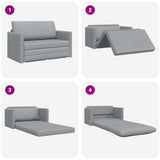 2-Seater Folding Sofa Bed Light Grey 124 x 71 x 78 cm Fabric 42030512