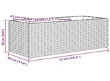 Garden Planter with 2 Pots Grey 72x30x32 cm Poly Rattan 366424