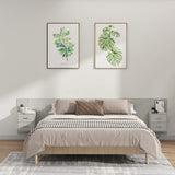 Bed Headboard with Cabinets Concrete Grey Engineered Wood 3115759