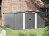 Garden Shed Grey Galvanised Steel Large Sliding Components 143341