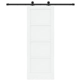 Sliding Door 73.5 x 198.5 cm Engineered Wood White and Black 3449994