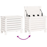 Garden Footstool White Solid Pine Wood Compact Modular 844889