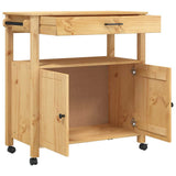 Kitchen Trolley MONZA 84x40x88.5 cm Solid Wood Pine 376106