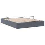 Storage Bed with Mattress Dark Grey 153 x 203 cm Velvet 3370137