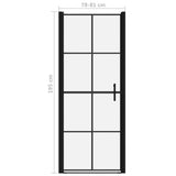 Shower Doors Tempered Glass 81x195 cm Black 148890