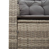 ZNTS Garden Sofa with Table and Cushions L-Shaped Grey Poly Rattan 369041