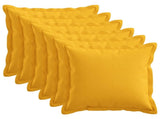 Cushion with Pillow HOUTEN 6 pcs Light Yellow Faux Linen 932762