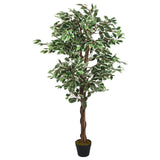Artificial Ficus Tree 1260 Leaves 200 cm Green 359029