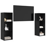 TV Cabinet Set 2 pcs Black Oak 107 x 35 x 37 cm Engineered Wood 3393547