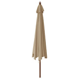 Garden Parasol with Wooden Pole Taupe 400x273 cm 363178