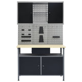 Workbench with Three Wall Panels and One Cabinet 3053432