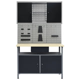 Workbench with Three Wall Panels and One Cabinet 3053432