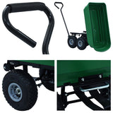 Garden Tipping Hand Cart 300 kg 75L Green 145507