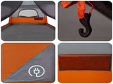 Family Tent Grey and Orange 380 x 260 x 190 cm Polyester 42028495