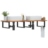 Basin Shelf Wall Mounted Steel and Solid Wood Acacia 3302837