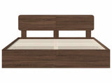 Bed Frame with Drawer Brown Oak 150 x 200 cm Engineered Wood 3412177