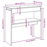 Console Table White 80x30x80 cm Engineered Wood 808314