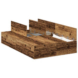 Storage Bed Frame Old Wood 120 x 190 cm Engineered Wood 3335427