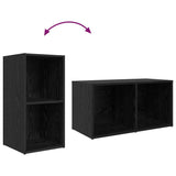 TV Cabinet Set Wall-mounted 8 pcs Black Oak Engineered Wood 3393274