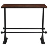 ZNTS Bar Table Solid Reclaimed Wood Dark Brown 120x60x107 cm 245383