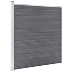 WPC Fence Set 5 Square + 1 Slanted 965x186 cm Grey 3053237