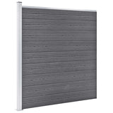 WPC Fence Set 5 Square + 1 Slanted 965x186 cm Grey 3053237