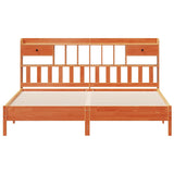 Bookcase Bed without Mattress Wax Brown 200x200 cm Solid Wood Pine 3322899