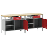 Work Bench Set 2 pcs Red Steel 3321389