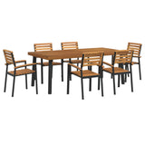 7 Piece Garden Dining Set Solid Wood Acacia and Metal 3155424