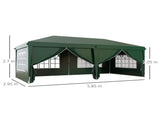 3 x 6m Pop-Up Gazebo, with Curtain Walls and Windows - Dark Green T3398P318792