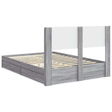 Bed Frame with Storage and Headboard Grey Sonoma 150 x 200 cm 3414376