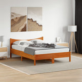 Bed Frame without Mattress Wax Brown 120x200 cm Solid Wood Pine 844732