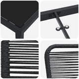 Garden Dining Set 7 pcs Black Powder-Coated Steel 3379161