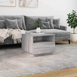 Coffee Table with LED Lights Grey Sonoma 50x49x40 cm 839831