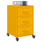 ZNTS Bedside Cabinet Mustard Yellow 36x39x59 cm Steel 846731