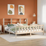 ZNTS Bookcase Bed without Mattress 180x200 cm Super King Solid Wood Pine 3322139