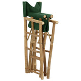 Directors Chair Set of 2 Green Bamboo, fabric 313032