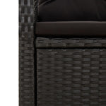 7 Piece Garden Dining Set Black Poly Rattan&Solid Wood Acacia 3157639