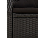 7 Piece Garden Dining Set Black Poly Rattan&Solid Wood Acacia 3157639