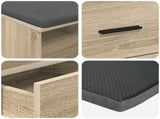 Hall Bench with Cushion with Drawer Sonoma Oak 80 x 38 x 46 cm 891458