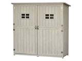 Wooden Garden Shed with Two Windows, Tool Storage Cabinet, Outdoor Double Door Organizer 127.5L x T3398P313622