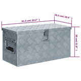 ZNTS Aluminium Box 61.5x26.5x30 cm Silver 142936