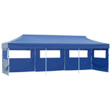 ZNTS Folding Pop-up Party Tent with 5 Sidewalls 3x9 m Blue 44978