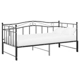 Pull-out Sofa Bed Frame without Mattress Black Metal 90x200 cm 324782