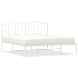Metal Bed Frame without Mattress with Headboard White 183x213cm 373843