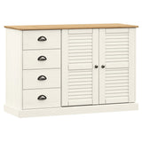 Sideboard with Drawers VIGO 113x40x75 cm White Solid Wood Pine 353188