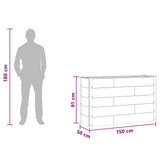 Garden Raised Bed Brown 150 x 50 x 91 cm 42039001