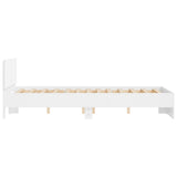 Bed Frame White Engineered Wood Double Robust Bed Frame 3207504