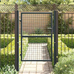 Mesh Garden Gate Galvanised Steel 100x125 cm Grey 145772