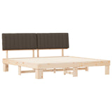 Bed Frame with Upholstered Headboard Taupe 200 x 200 cm 3398097